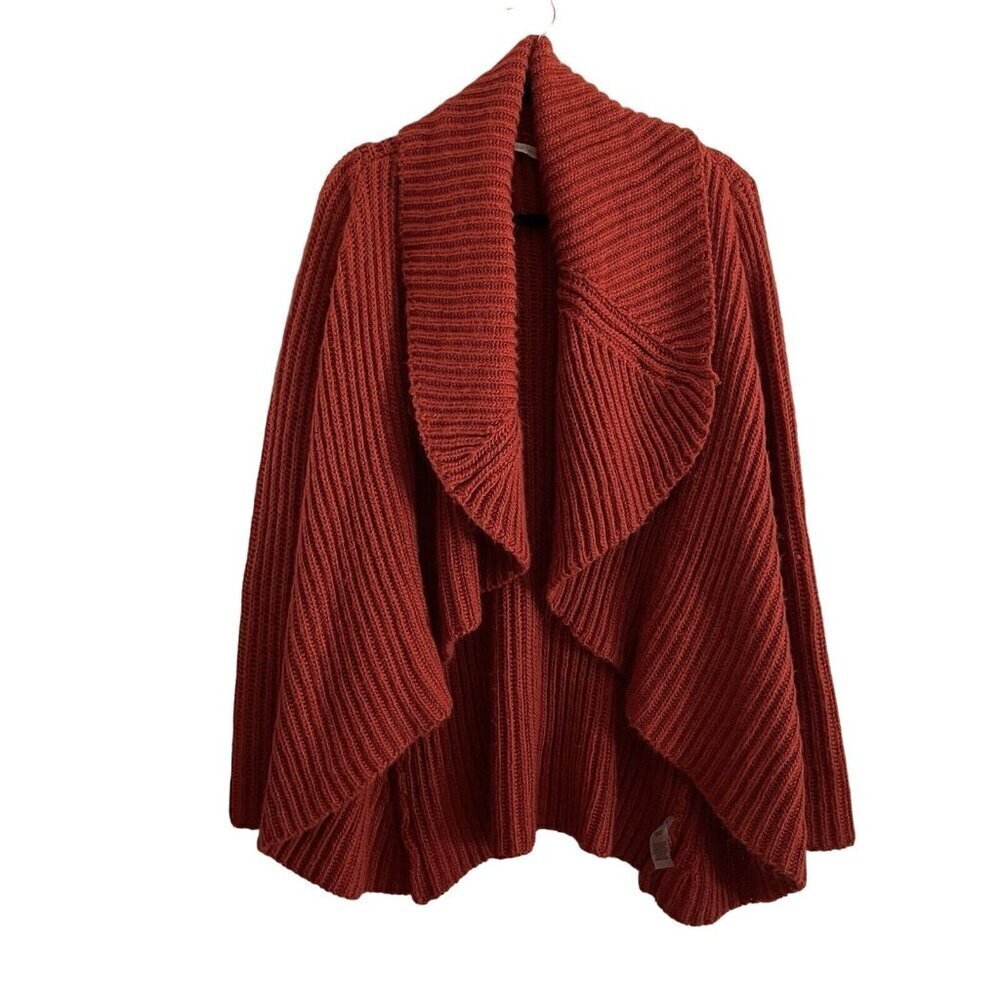 Soft Surroundings Women M Burnt Orange Wool Blend Open Front Courchevel Cardigan - Picture 2 of 9